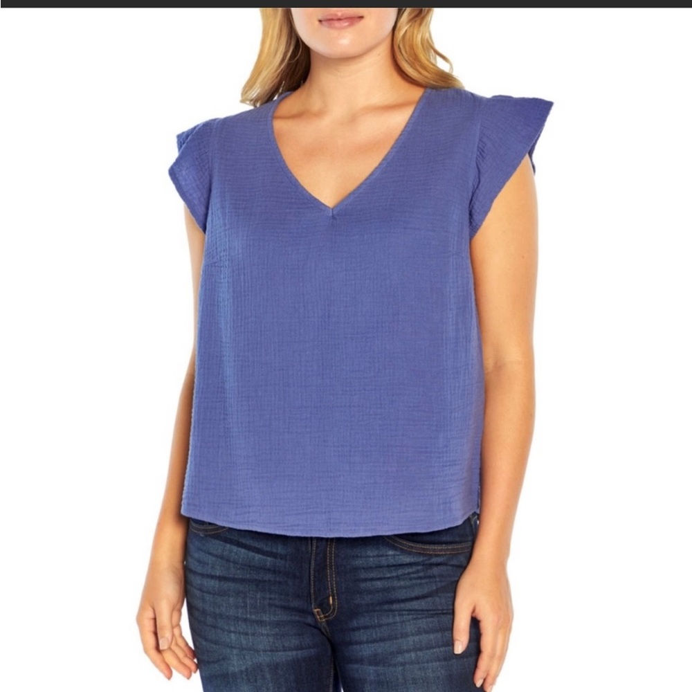 NWT Three Dots Double Gauze Top Large